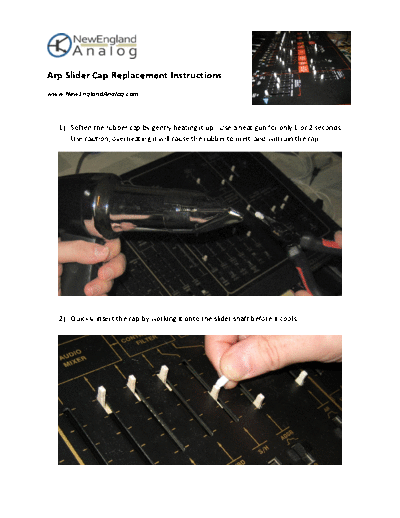 Arp Slider Cap Replacement Instructions