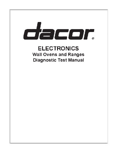 Dacor Electronics Wall Ovens and Ranges