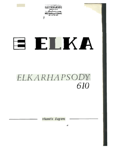 Elka Rhapsody 610 Schematic