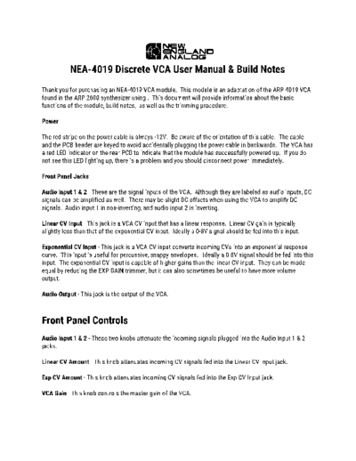 NEA_5F4019_VCA_Build_Notes_and_User_Manual
