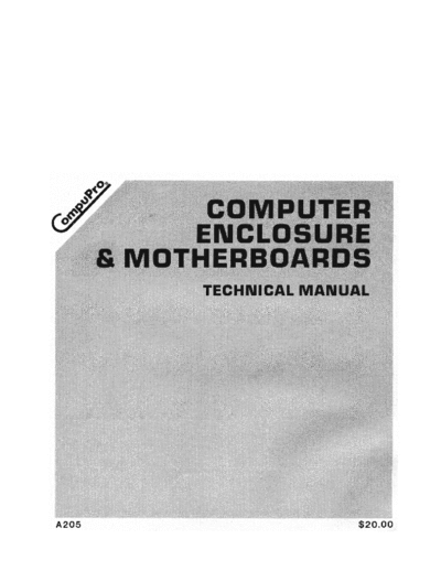 A205_Enclosure_and_Motherboards_Technical_Manual_Nov84