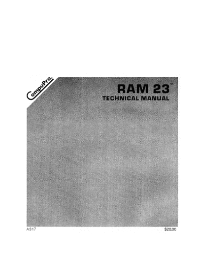 A317_RAM_23_Technical_Manual_Aug84