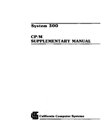 CCS_System_300_CPM_Supplimentary_Manual_Sep81
