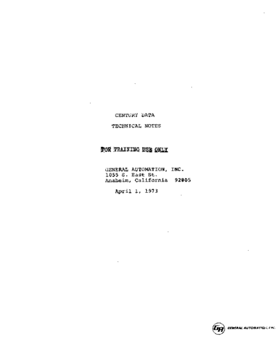 CenturyData_TechnicalNotes_Apr73