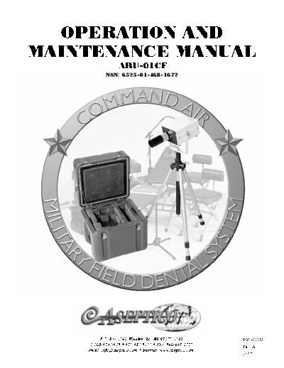 Aseptico ARU-01 Field Dental X-Ray - Maintenance manual