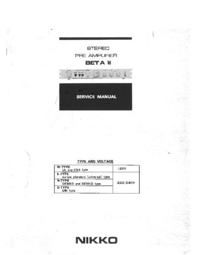 Nikko-Beta-2-Service-Manual