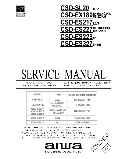 AIWA_09-00C-410-5S1_CSD-SL20_EX180_ES217_ES227_ES228_ES327_Supplement