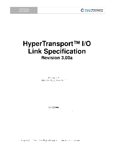 HyperTransport IO Link Specification. [rev.3.00a].[2006-11-22].2