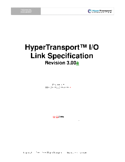 HyperTransport IO Link Specification. [rev.3.00a].[2006-11-22].marked