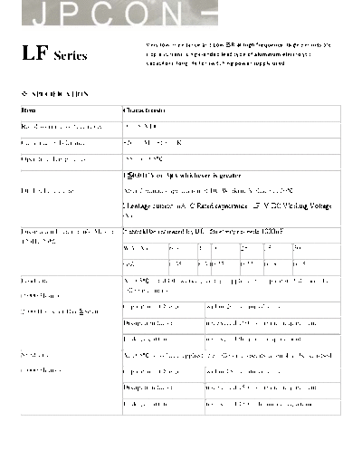 JPCON [radial thru-hole] LF Series Series