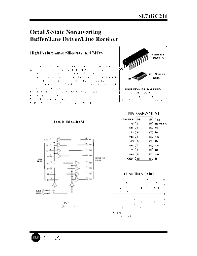 HC244 - Octal 3-State Noninverting Buffer - Line Driver - Line Receiver - System Logic Semiconductor