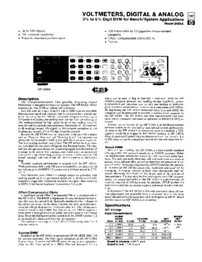 Catalog pages for Hp3456A