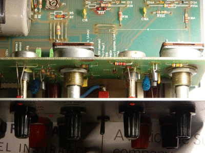 6 - Volt and Amp pots + uninsulated 230V switch