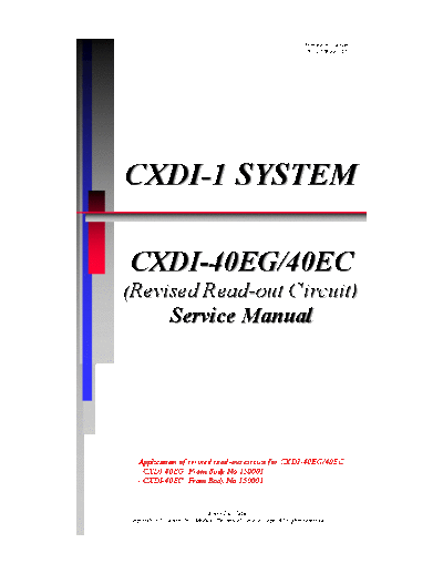Canon CXDI-40EG X-Ray - Service manual