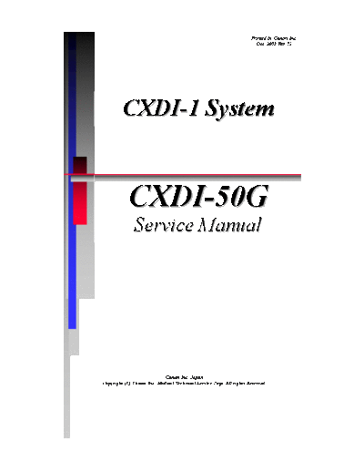 Canon CXDI-50 X-Ray - Service manual (2003)
