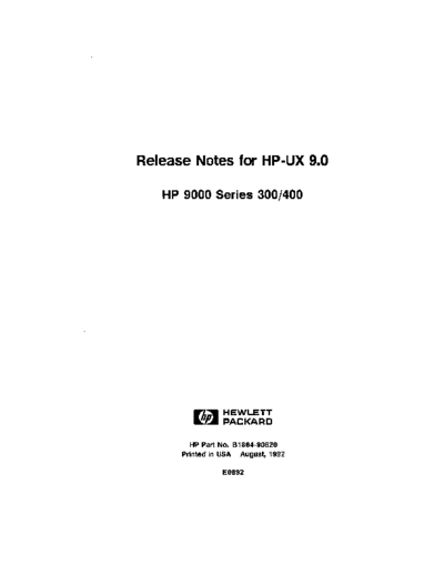 B1864-90620_Release_Notes_for_HP-UX_9.0_300_400_Aug92