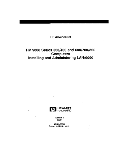 98194-60526_Installing_and_Administering_LAN_9000_Software_Feb91