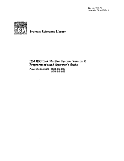 GC26-3717-10_1130_Disk_Monitor_System_Version_2_Programmers_and_Operators_Guide_Jun74