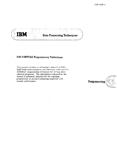 C20-1642-0_1130_FORTRAN_Programming_Techniques