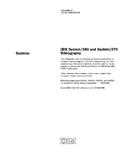 GA22-6822-21_System_360_and_System_370_Bibliography_Sep74