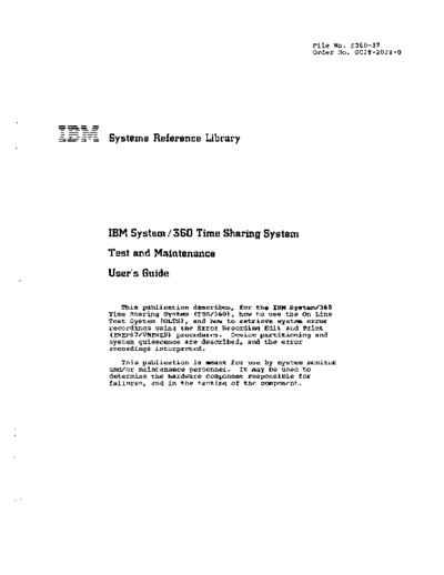 GC28-2028-0_Time_Sharing_System_Test_and_Maintenance_Users_Guide_Sep70