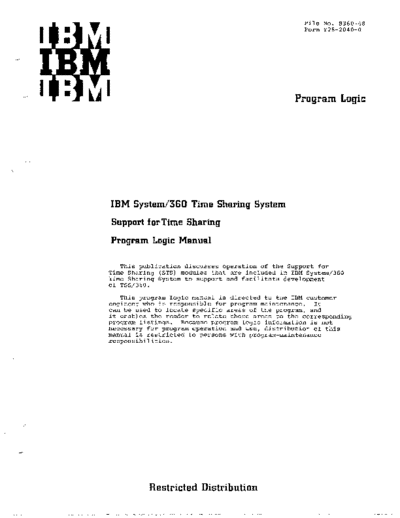 GY28-2040-0_Time_Sharing_System_Support_for_Time_Sharing_PLM_Oct67