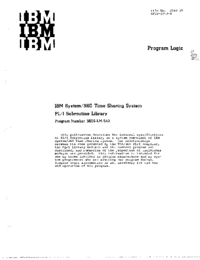 GY28-2052-0_Time_Sharing_System_PLI_Subroutine_Library_PLM_Jun70