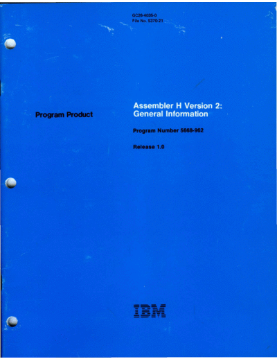 GC26-4035-0_Assembler_H_Version_2_General_Information_Dec81