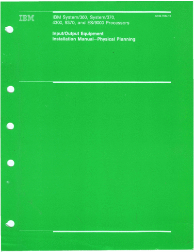 GC22-7064-13_Input_Output_Equipment_Installation_Physical_Planning_Mar93