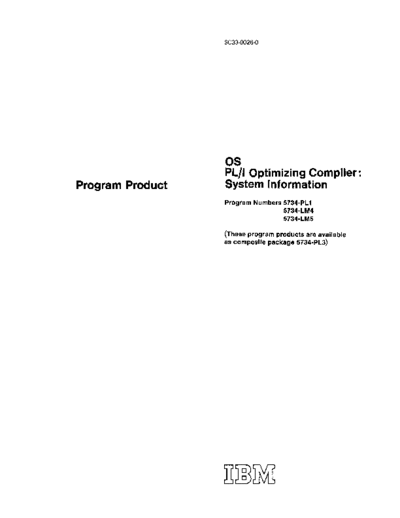 SC33-0026-0_PLI_Optimizing_Compiler_System_Info_Sep71