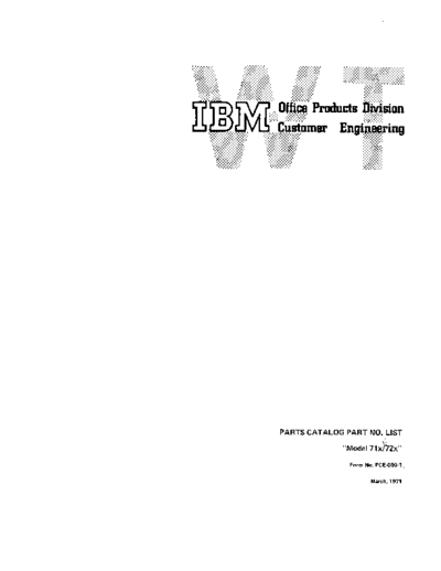 PCE-009-1_Parts_Catalog_Selectric_Model_71x_72x_Mar71