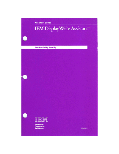 59X9851_IBM_DisplayWrite_Assistant_Jun86