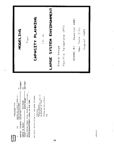 A081 Modeling for Capacity Planning in a Large Systems Environment; Dodge