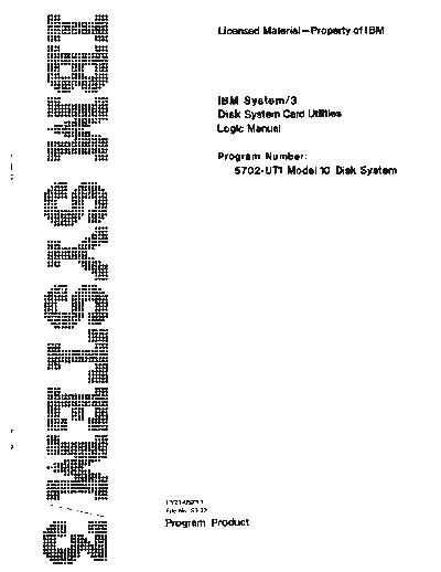 LY21-0523-1_IBM_System-3_Disk_System_Card_Utilities_Logic_Manual_Mar74