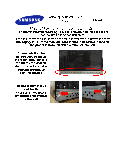 Microwave Mounting Bracket