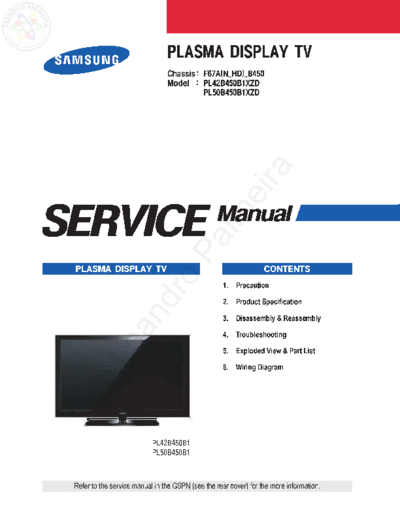 SAMSUNG_ PL42B450B1XZD__PL50B450B1XZD_Chassis F67A(N_HD)_B450