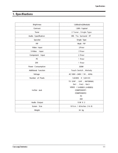 Product Specification