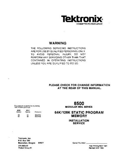 070-3923-00_8500_MDL_Series_64K_128K_Static_Program_Memory_Svc_May83