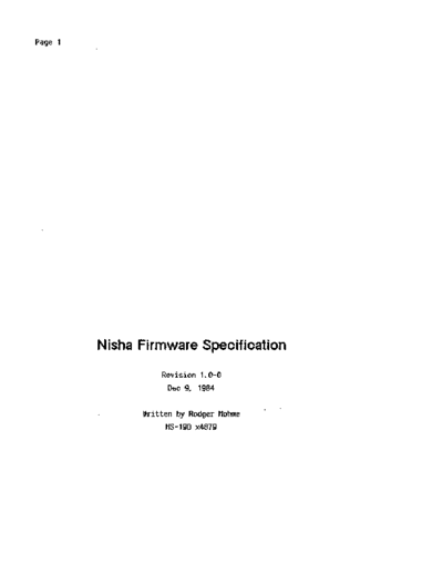 Nisha_Firmware_Specification_Dec84