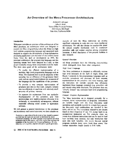 An_Overview_Of_The_Mesa_Processor_Architecture_1982
