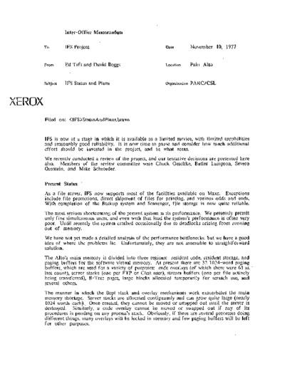 IFS_Status_and_Plans_Nov77