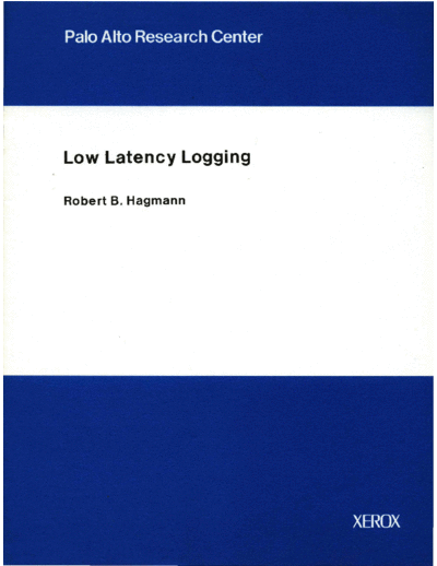 CSL-91-1_Low_Latency_Logging
