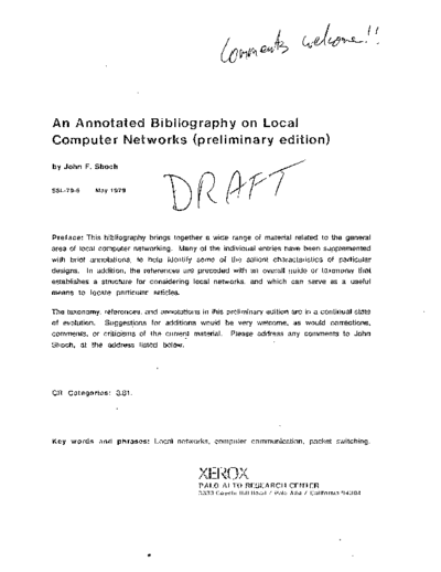 SSL-79-5_An_Annotated_Bibliography_on_Local_Computer_Networks