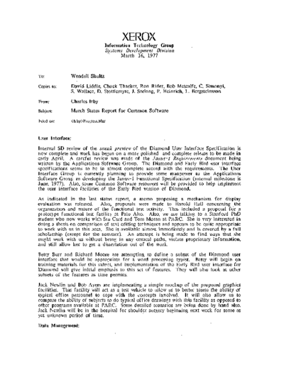 19770316_March_Status_Report_For_Common_Software