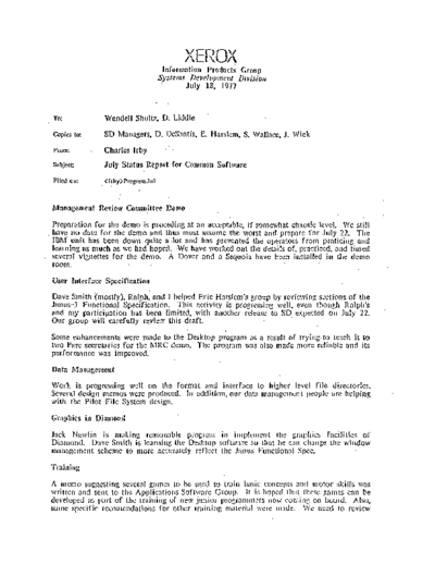 19770718_July_Status_Report_For_Common_Software