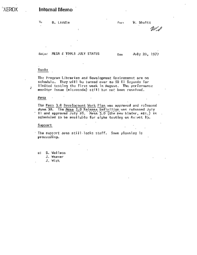 19770720_Mesa_Tools_And_July_Status