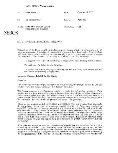 19771017_Mesa_3.0_Compiler_Update_Mesa_Language_Changes
