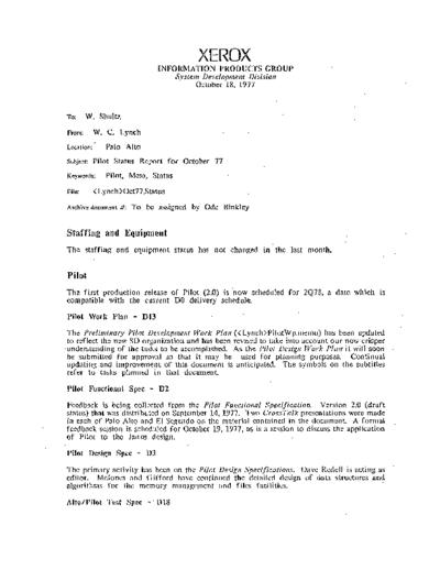 19771018_Pilot_Status_Report_For_October_77