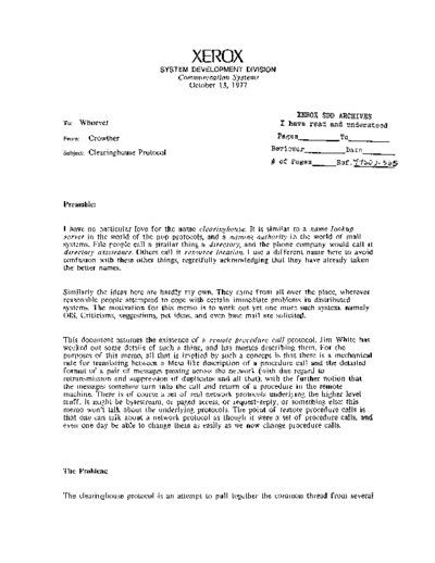 19771013_Clearinghouse_Protocol