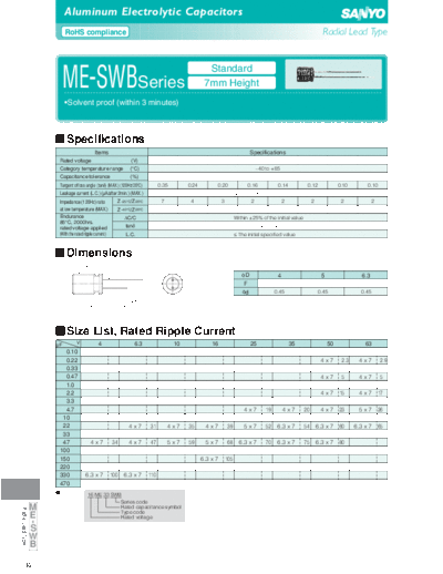 Sanyo [radial thru-hole] SWB Series